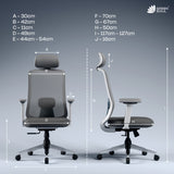 Cosmos Lite Minimal Design Ergonomic Office Chair | Synchro-Tilt Recline