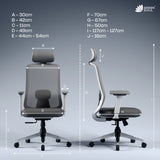 Cosmos Lite Minimal Design Ergonomic Office Chair | Synchro-Tilt Recline