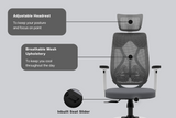 Green Soul Renewed Zodiac Pro Series High Back Mesh Office Chair